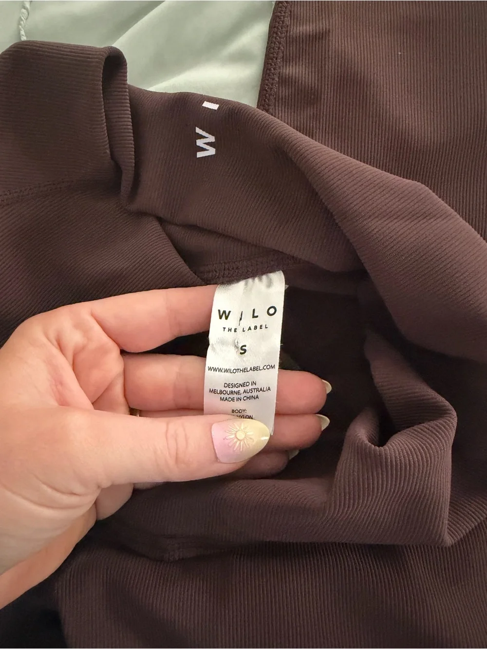 Wilo Wellness Club Brown Hoodie with Pink Logo and brown ribbed leggings! - Picture 5 of 5